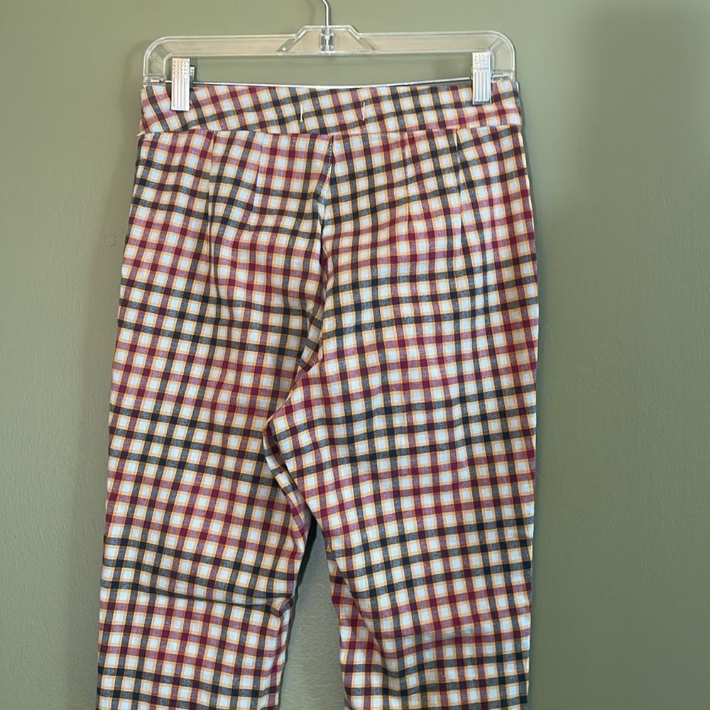 Free People Ella Kick Skinny Plaid Pull On Side Zip Pants Sz 28 Preppy Clueless - Picture 7 of 9